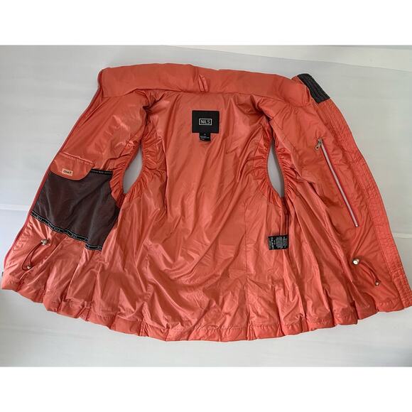 NILS Sz 10 Apricot Orange Down Puffer Vest Slim Fit Warm Outdoor Ski Snow - Picture 7 of 9